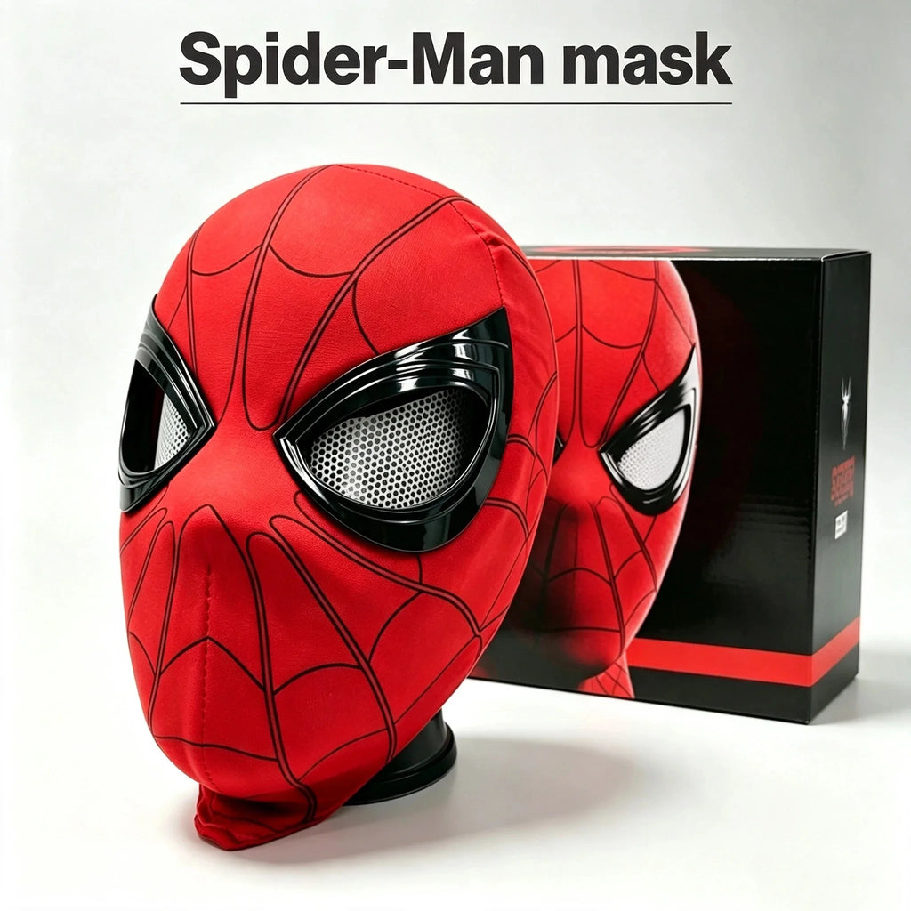 2026 《Spider Man:Brand New Day 》 1:1 scale mask, chin strap with operable blink control, Halloween Spider Man cosplay toy