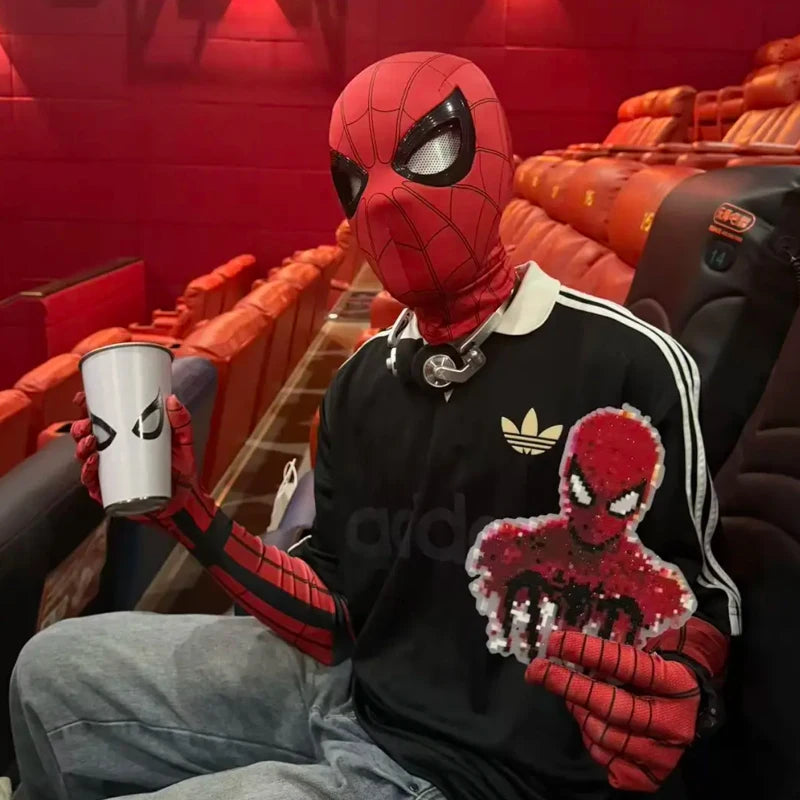 2026 《Spider Man:Brand New Day 》 1:1 scale mask, chin strap with operable blink control, Halloween Spider Man cosplay toy