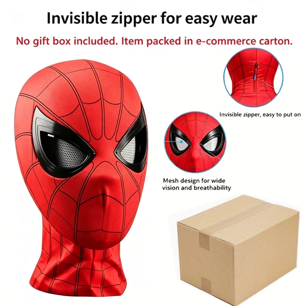 2026 《Spider Man:Brand New Day 》 1:1 scale mask, chin strap with operable blink control, Halloween Spider Man cosplay toy